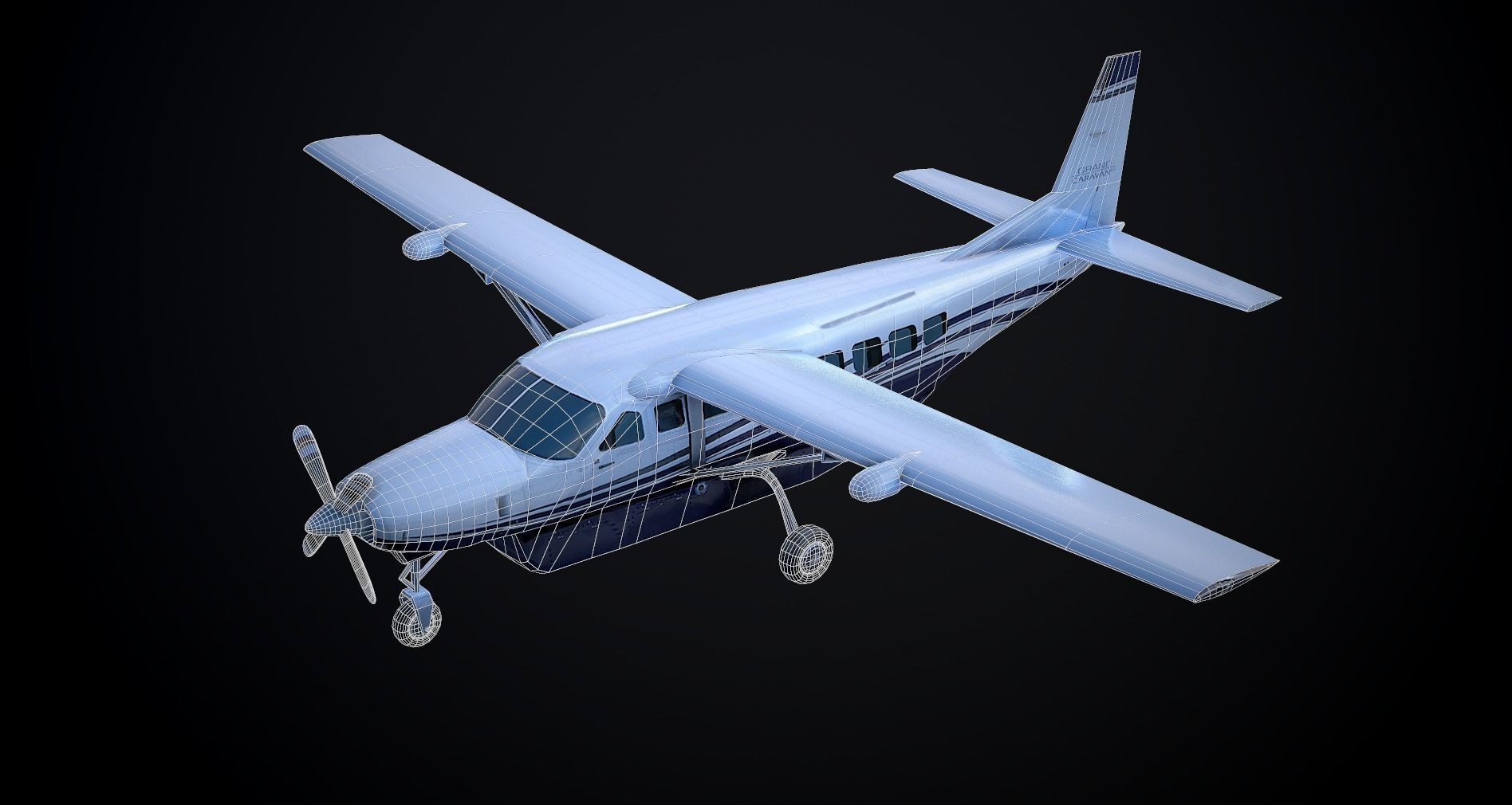 Cessna 208 Caravan VR Unreal PKG Low-poly 3D model_6