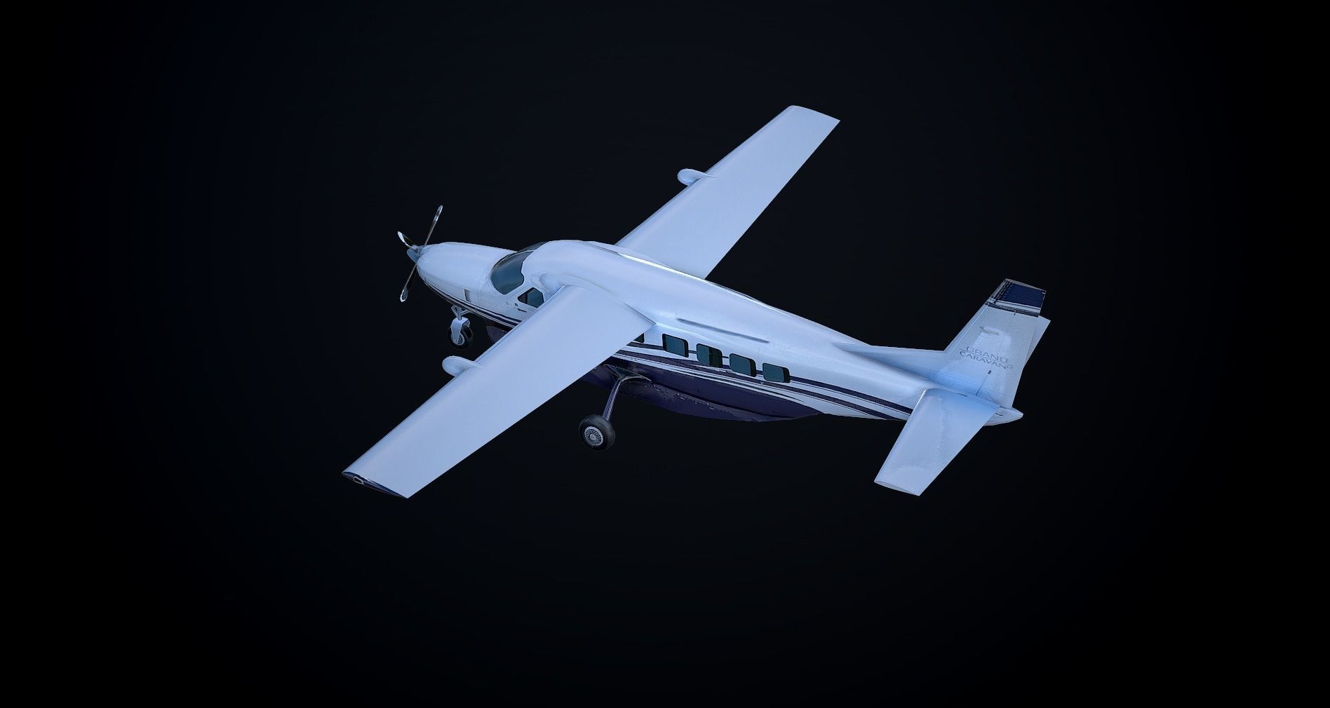 Cessna 208 Caravan VR Unreal PKG Low-poly 3D model_10