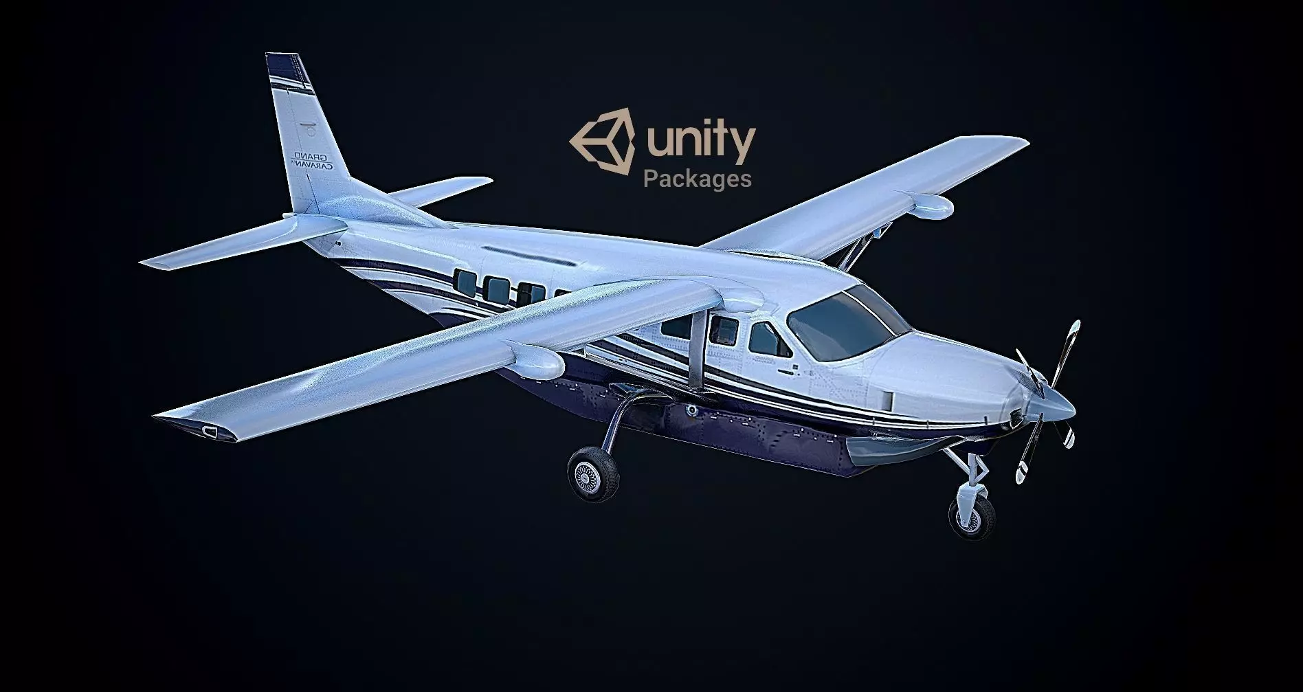 Cessna 208 Caravan VR Unreal PKG Low-poly 3D model_0