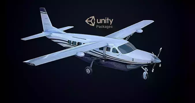 Cessna 208 Caravan VR Unreal PKG Low-poly 3D model