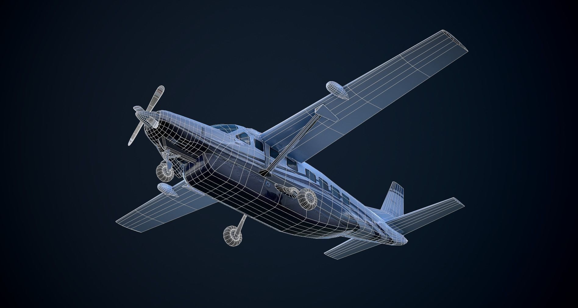 Cessna 208 Caravan VR Unreal PKG Low-poly 3D model_7