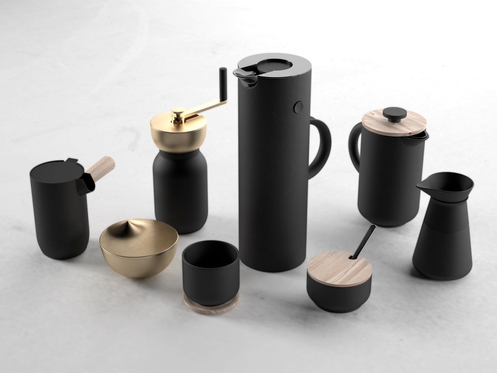 Theo Coffee and Tea Set 3D model_1