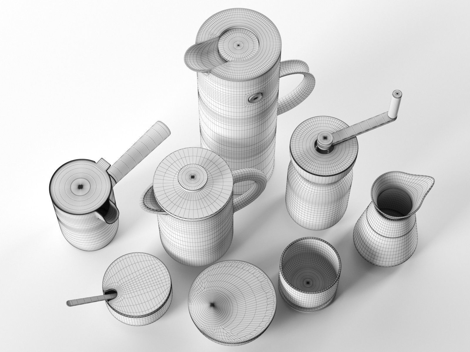 Theo Coffee and Tea Set 3D model_4