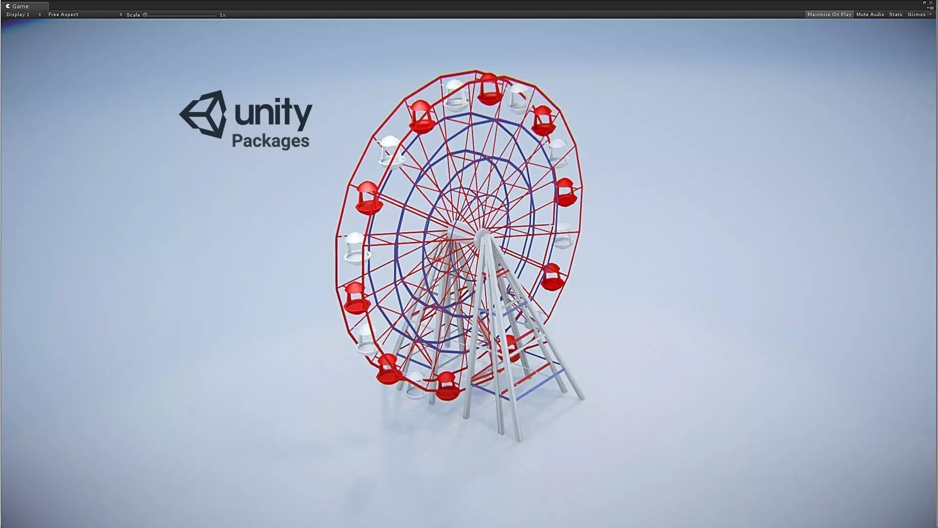 Carousel Ferris wheel Unity Package Low-poly 3D model