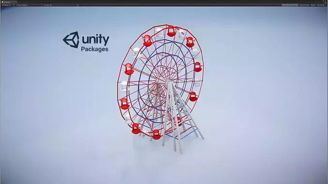 Carousel Ferris wheel  Unity Package Low-poly 3D model