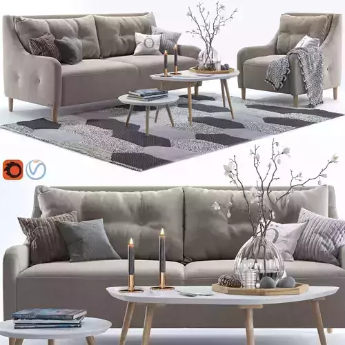 Jenson armchair and sofa 2 3D model