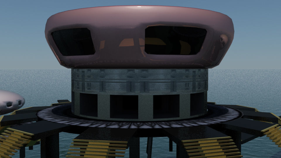 Ocean city cluster 3D model_7