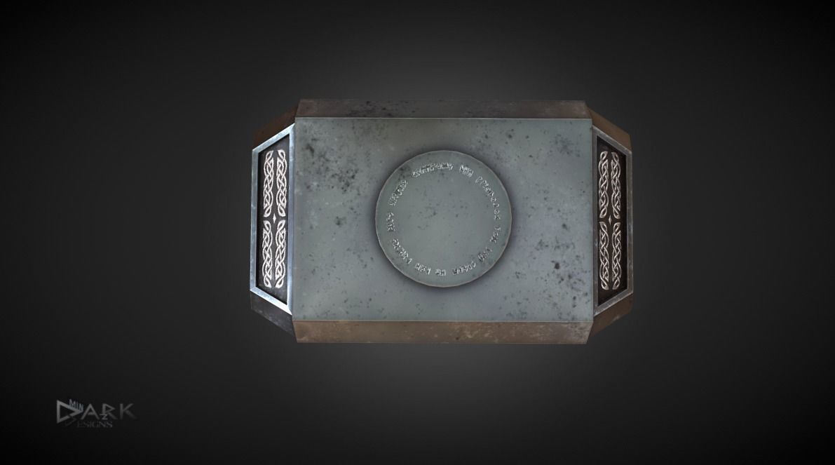 Mjolnir Thors Hammer Low-poly 3D model_2