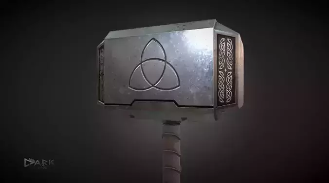Mjolnir Thors Hammer Low-poly 3D model