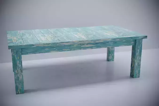 wood aged table 3D model