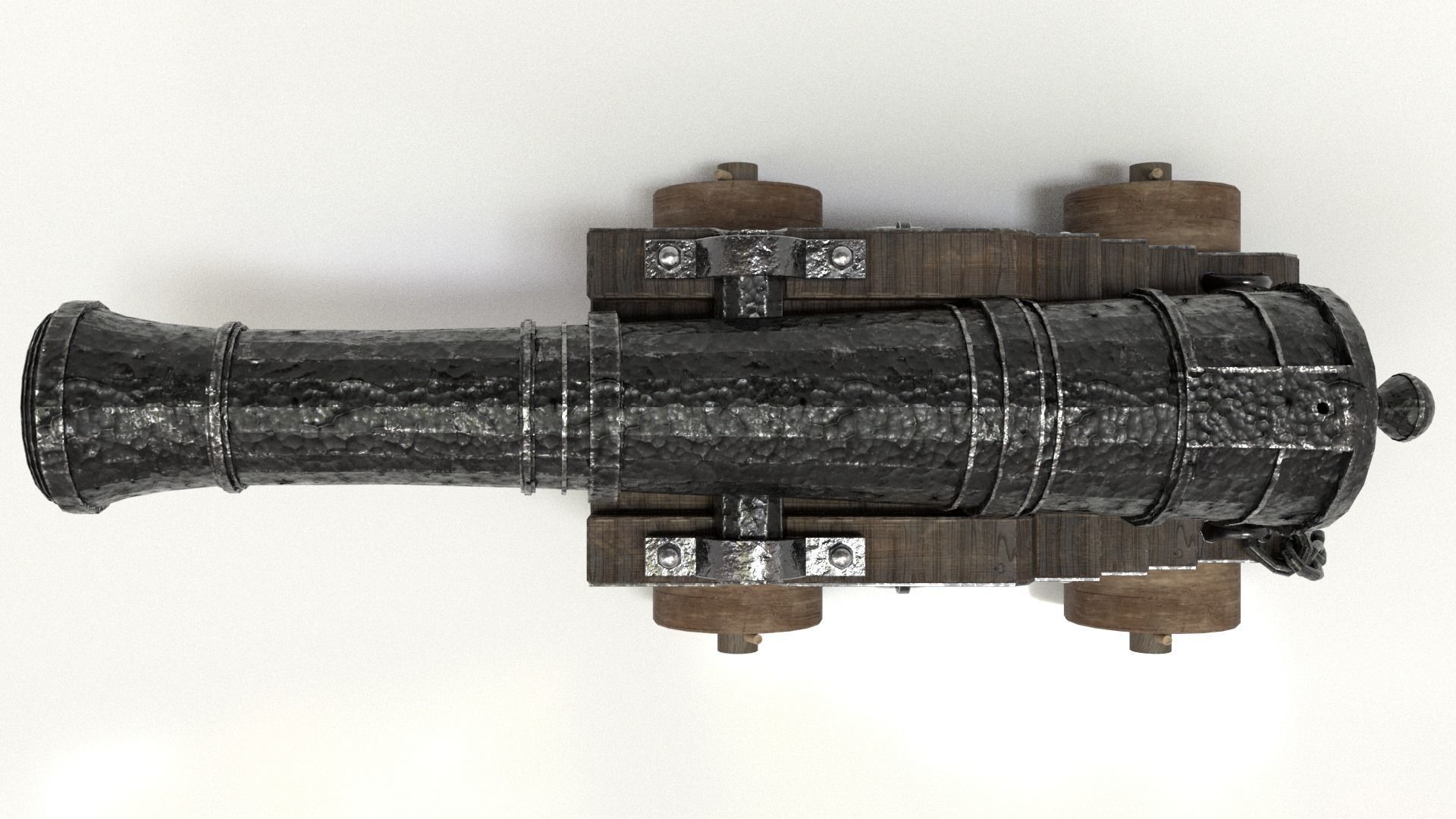 Old Cannon Low-poly 3D model_32
