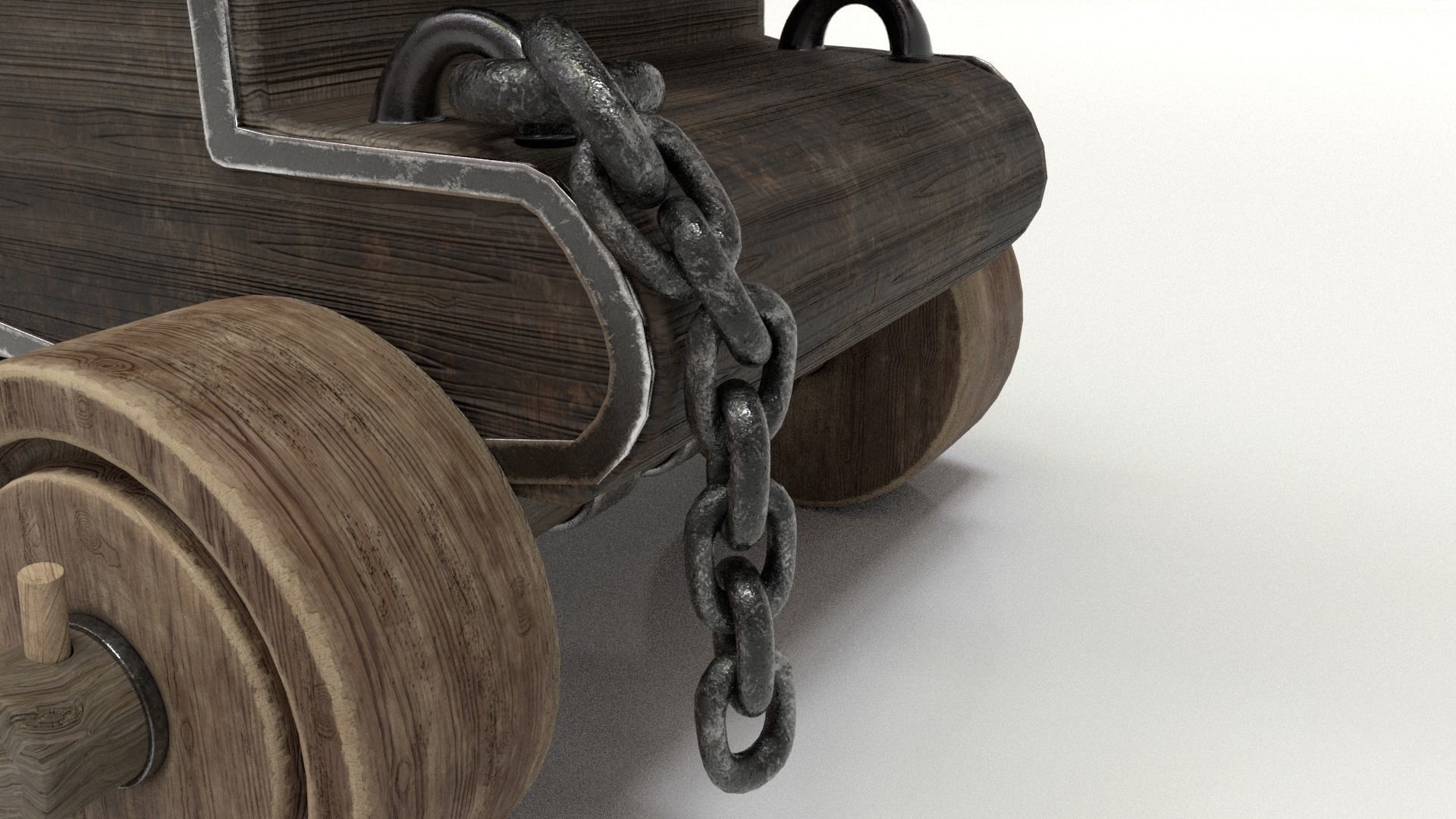 Old Cannon Low-poly 3D model_23