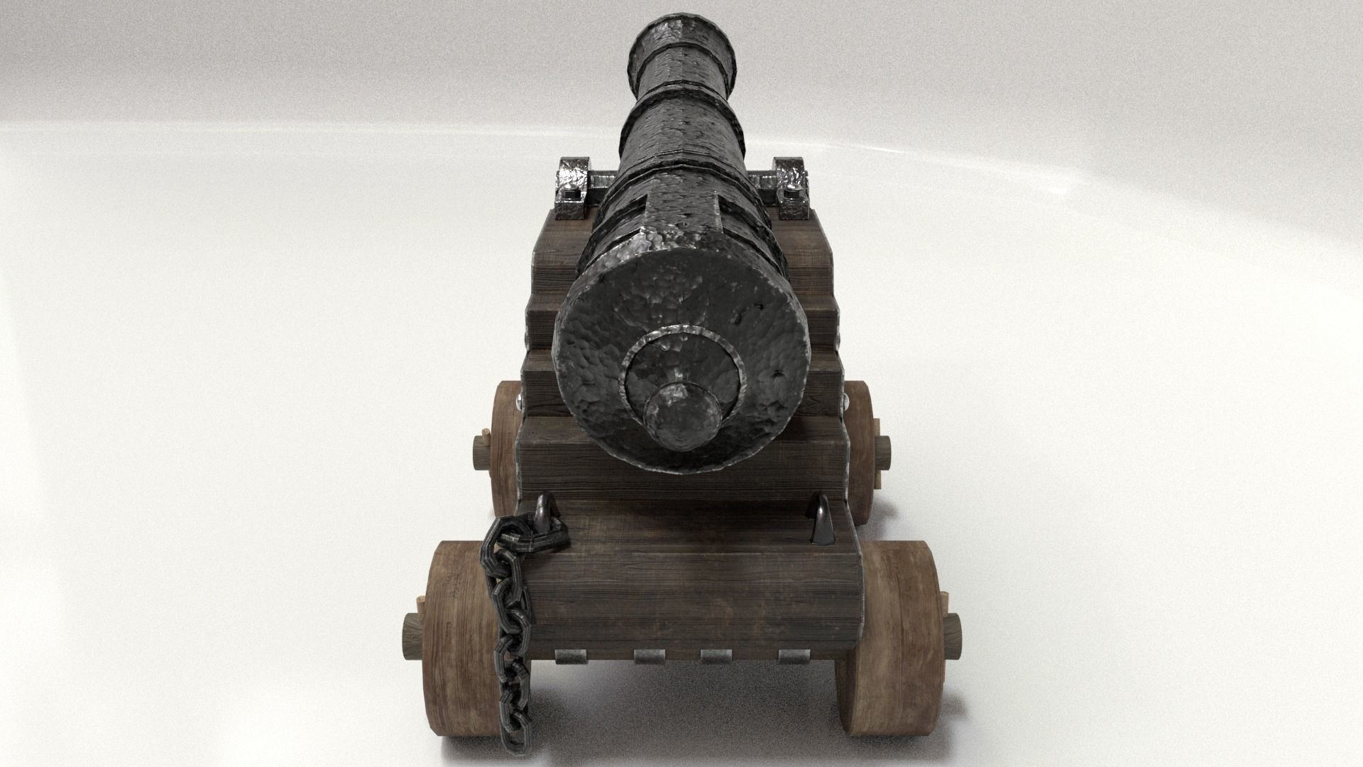 Old Cannon Low-poly 3D model_35