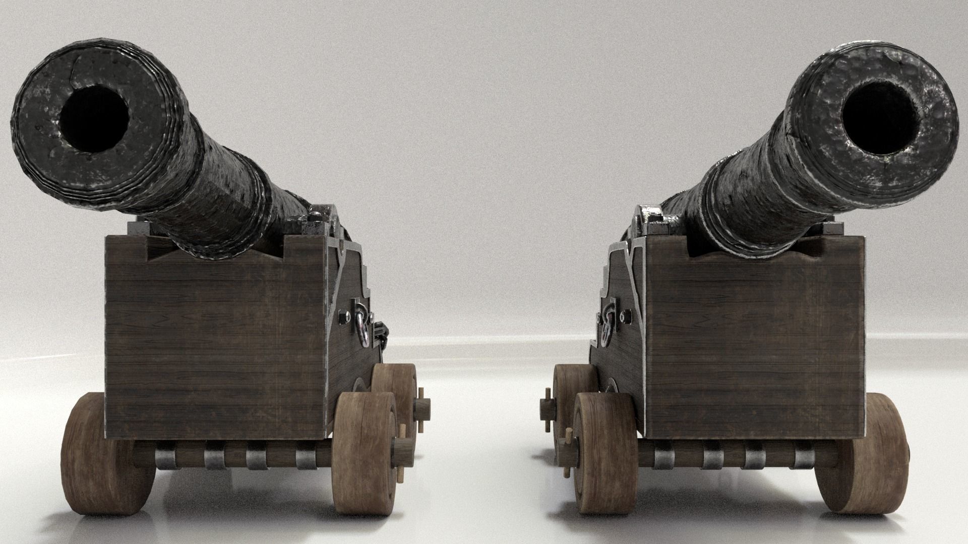 Old Cannon Low-poly 3D model_6