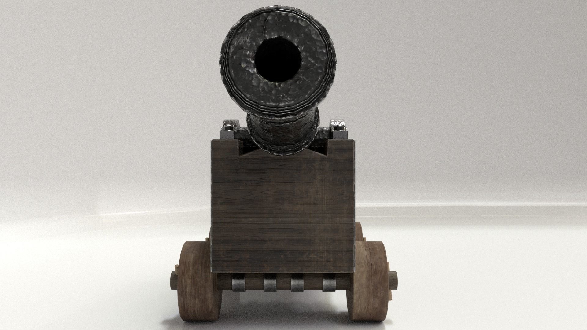 Old Cannon Low-poly 3D model_37