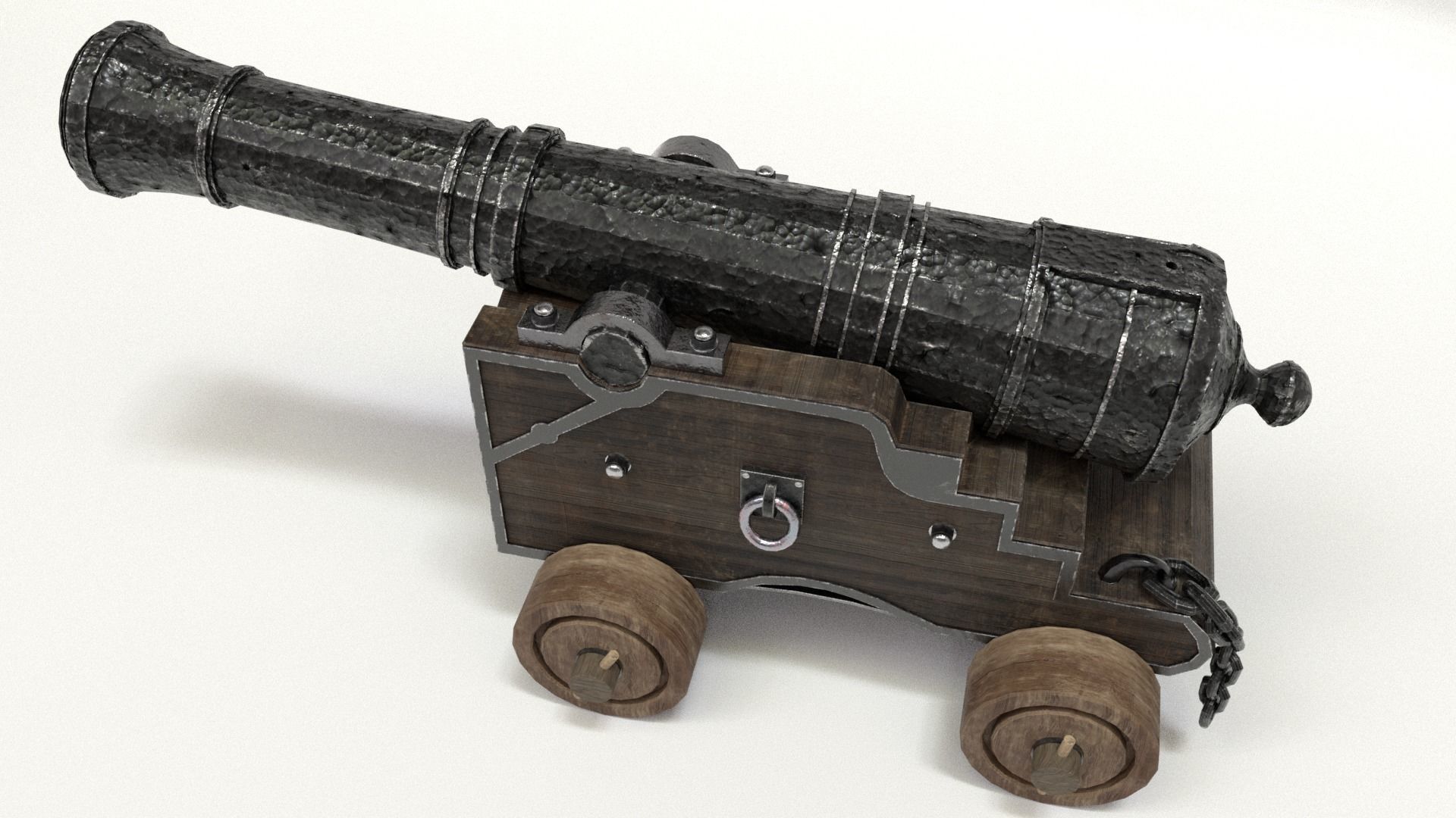 Old Cannon Low-poly 3D model_41