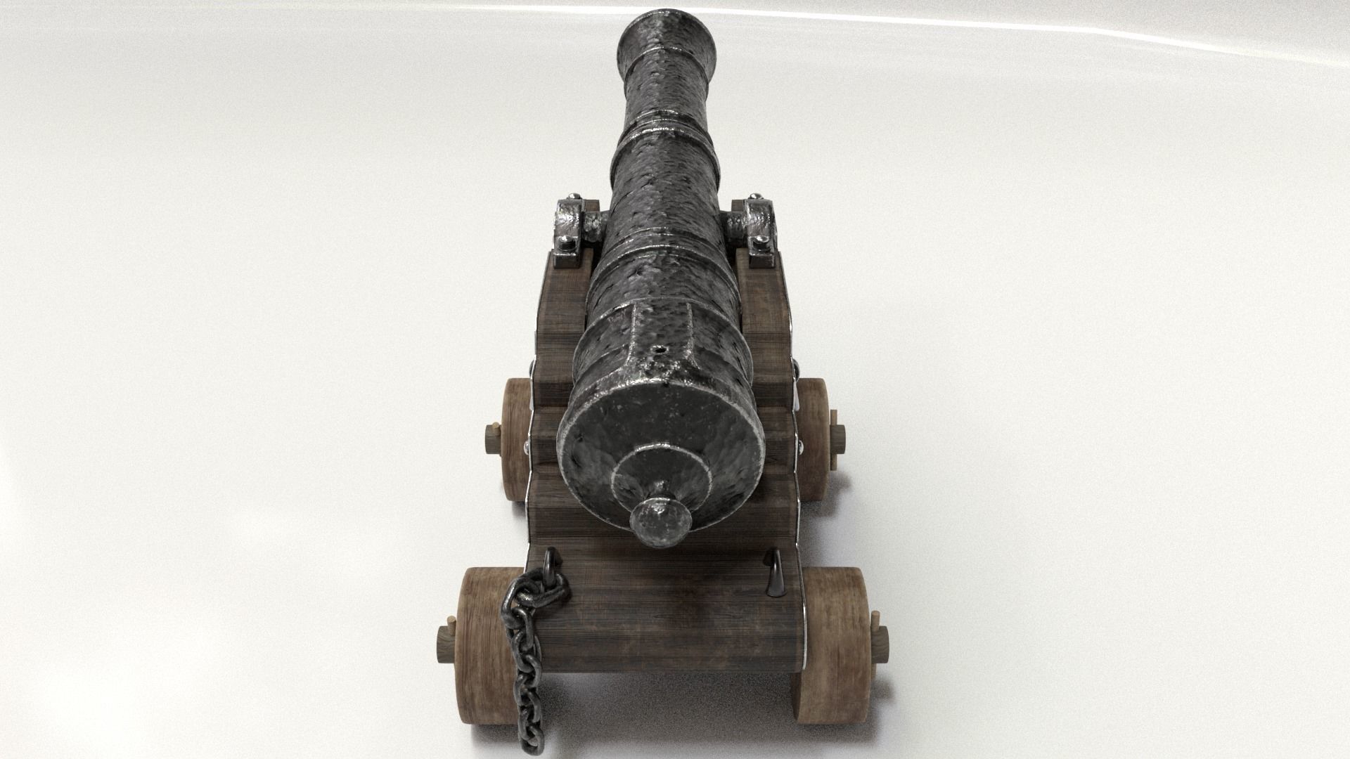 Old Cannon Low-poly 3D model_17