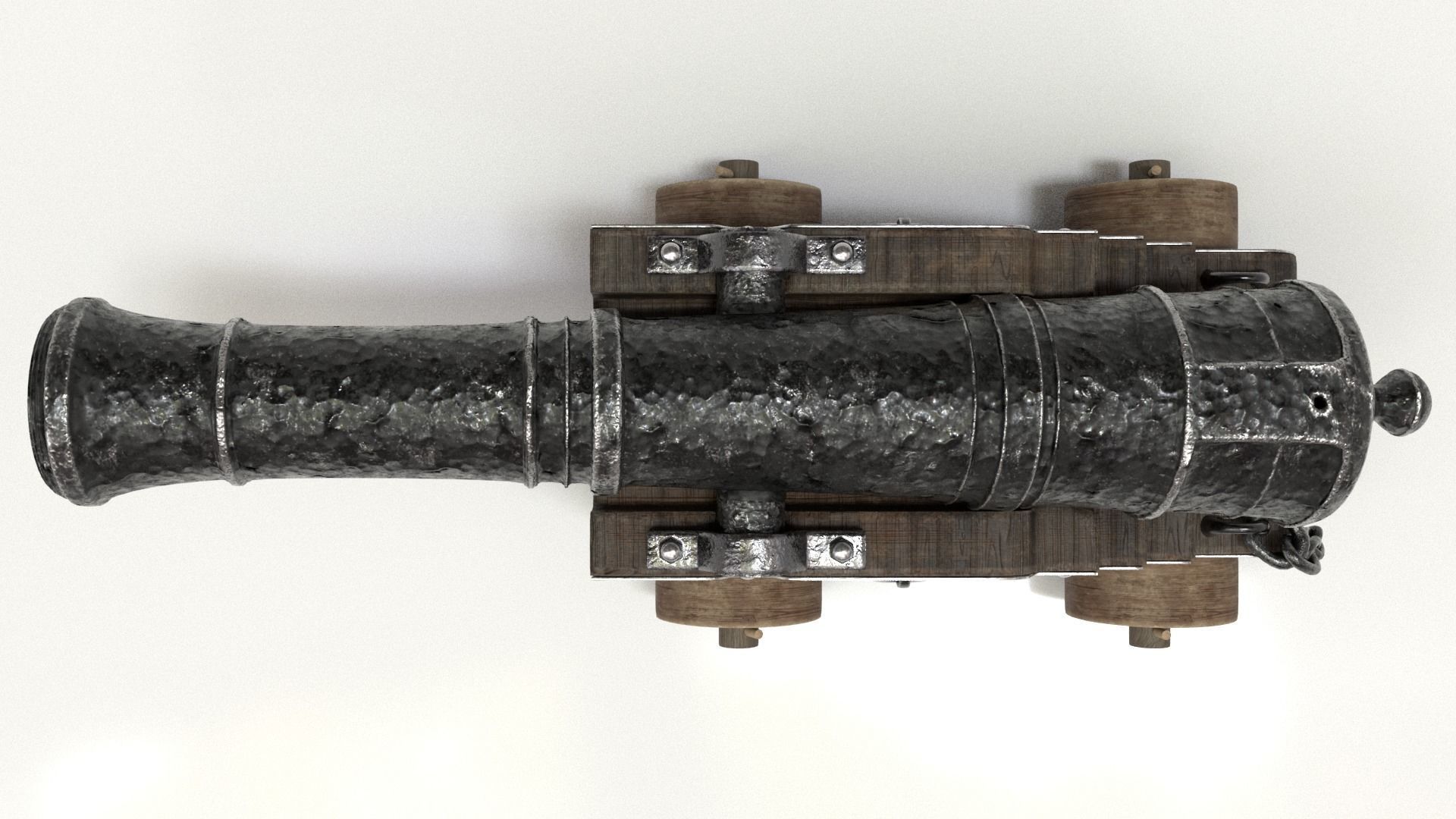 Old Cannon Low-poly 3D model_11