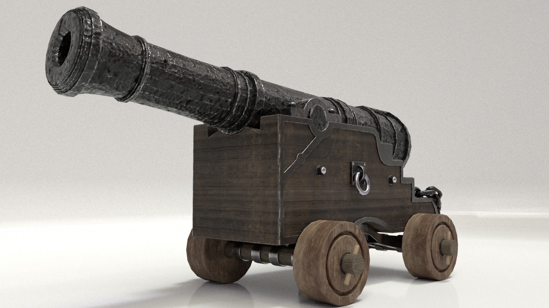 Old Cannon Low-poly 3D model_38
