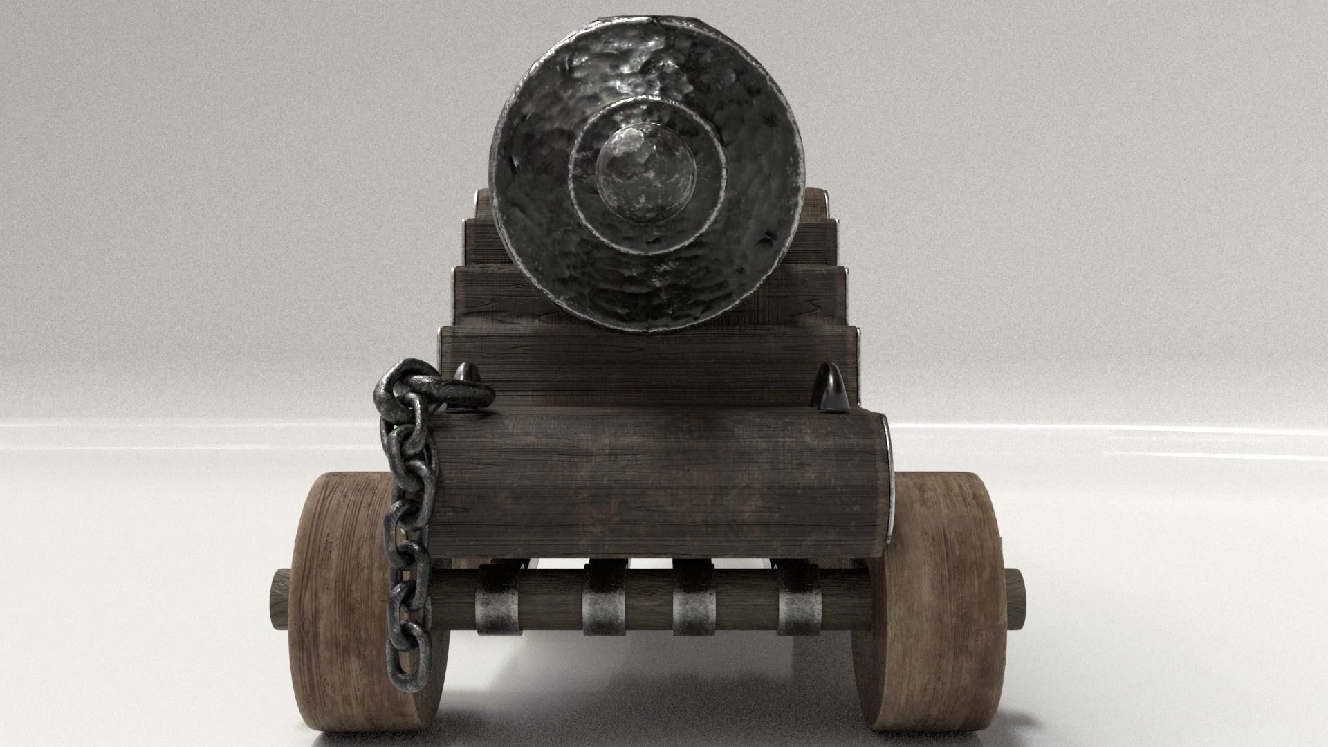 Old Cannon Low-poly 3D model_16