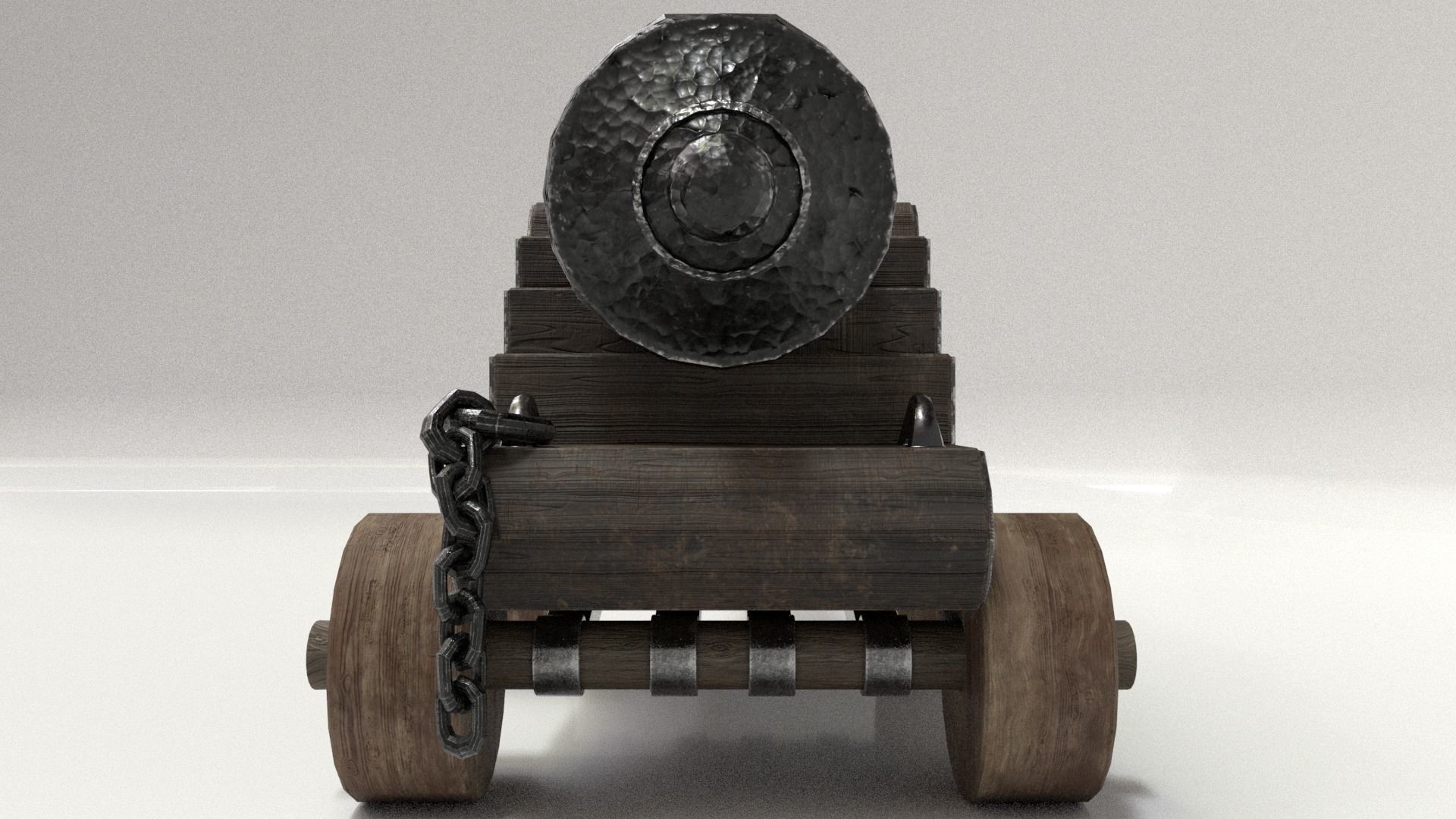 Old Cannon Low-poly 3D model_36