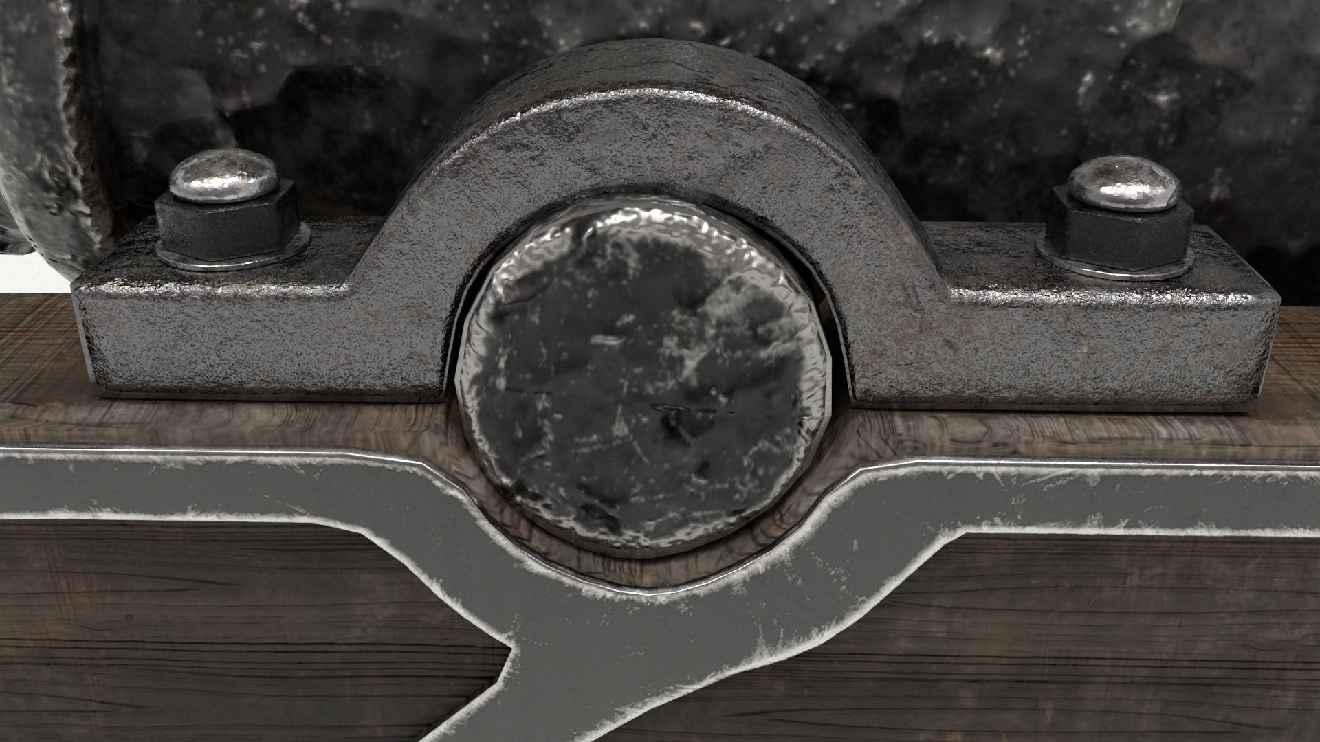 Old Cannon Low-poly 3D model_25