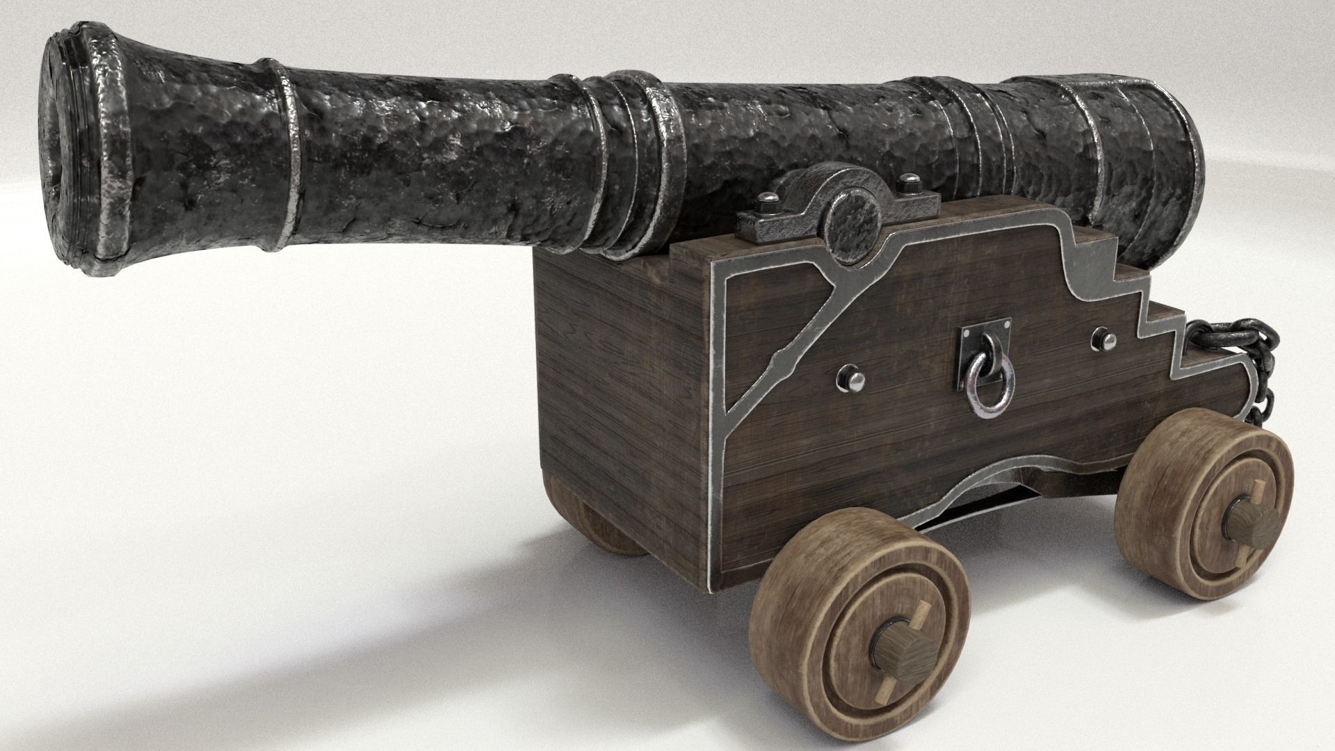 Old Cannon Low-poly 3D model_12