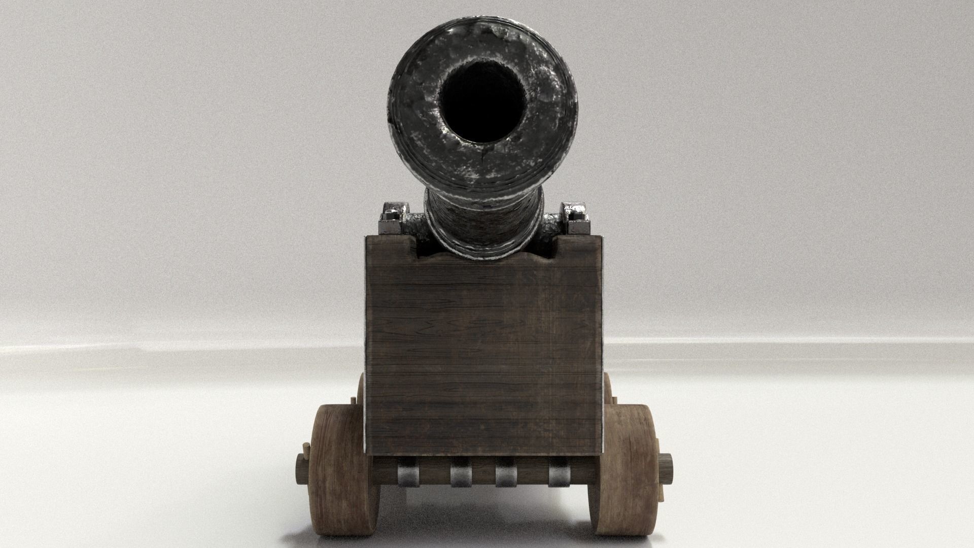 Old Cannon Low-poly 3D model_19