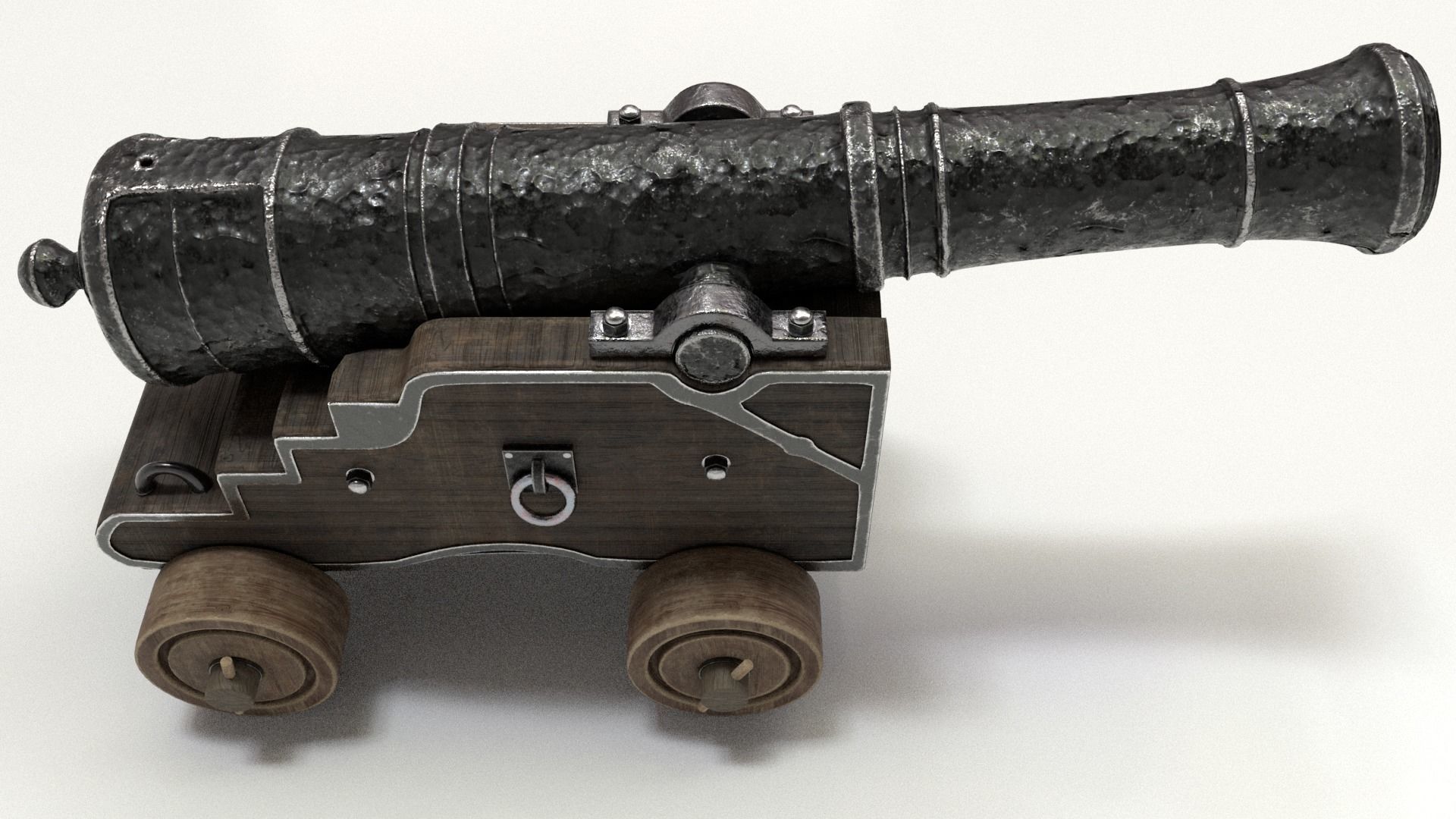 Old Cannon Low-poly 3D model_15