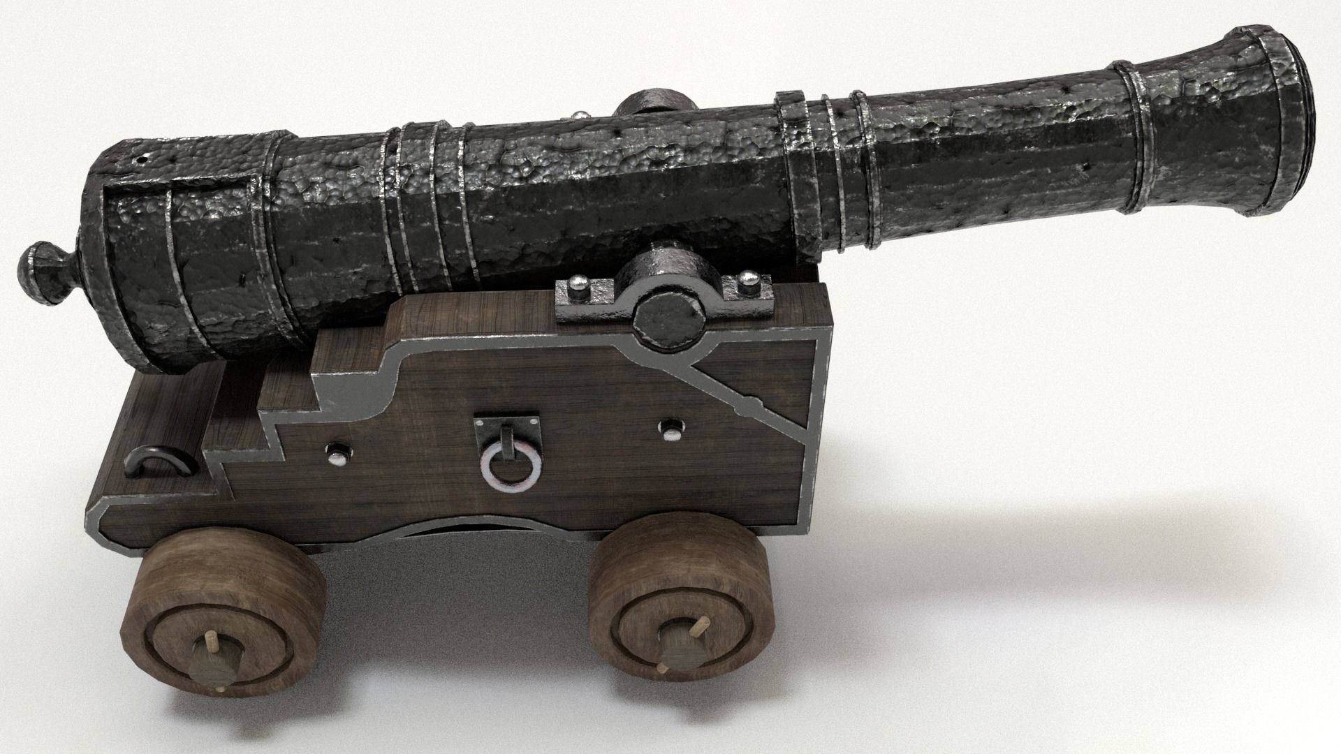 Old Cannon Low-poly 3D model_34