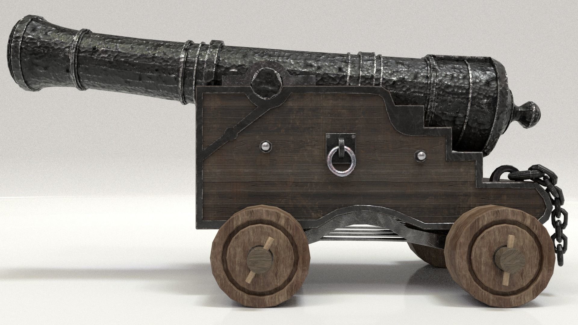 Old Cannon Low-poly 3D model_28