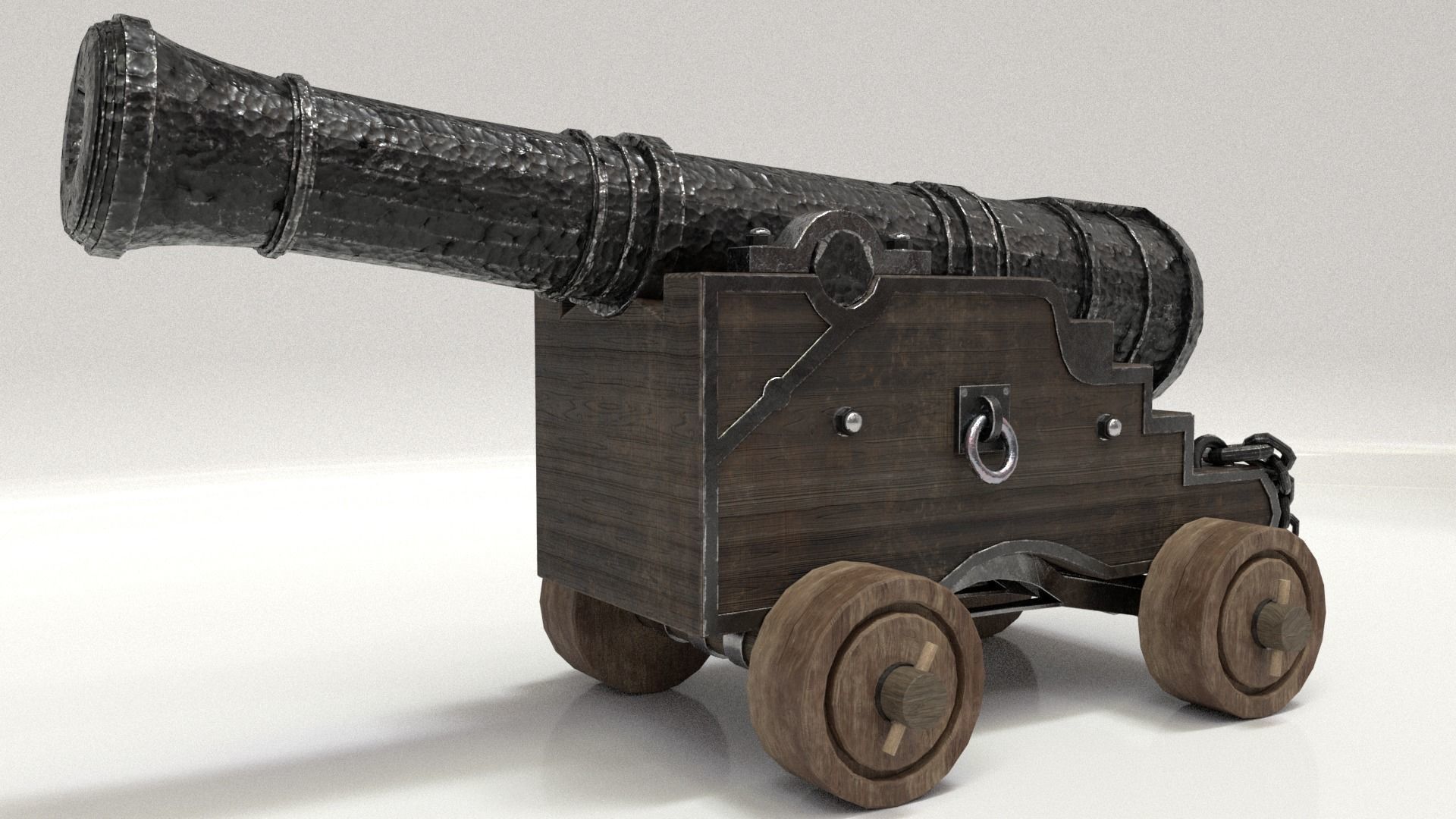 Old Cannon Low-poly 3D model_31