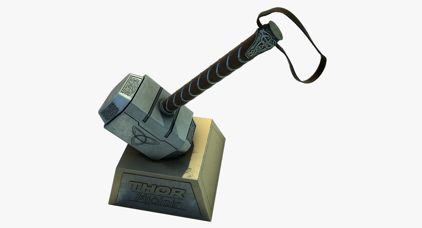 Thor Hammer  Mjolnir  with out textures 3D print model_3