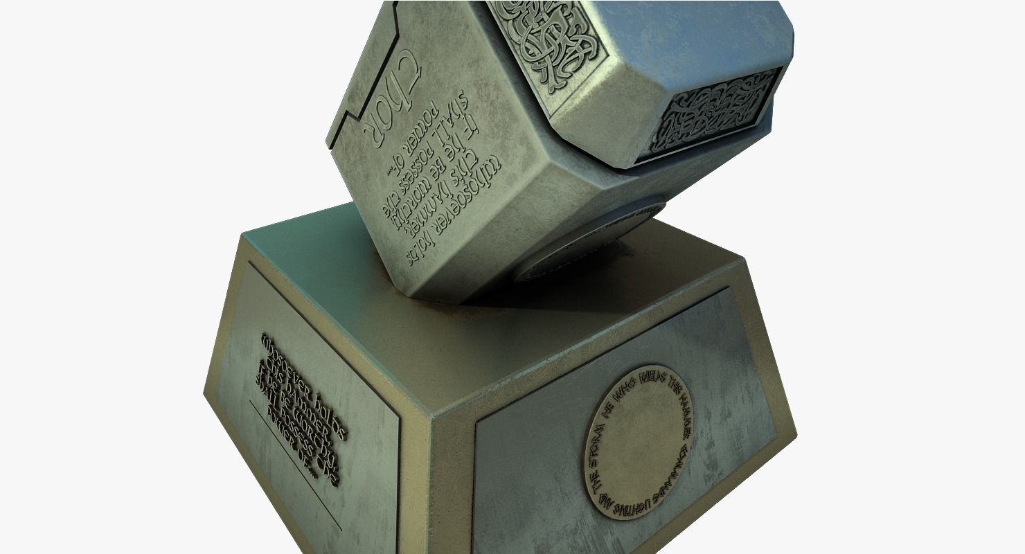 Thor Hammer  Mjolnir  with out textures 3D print model_4