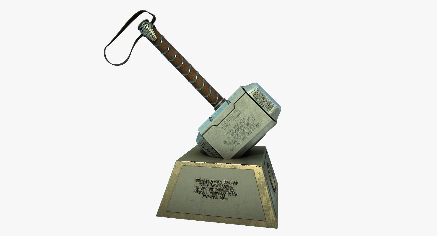 Thor Hammer  Mjolnir  with out textures 3D print model_2