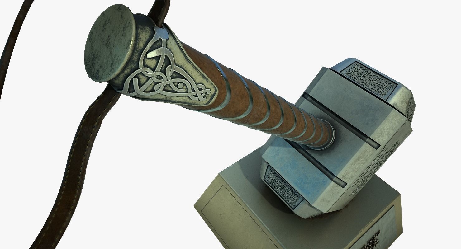 Thor Hammer  Mjolnir  with out textures 3D print model_5