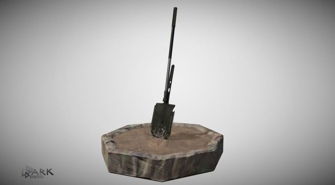Military Folding Shovel  Low-poly 3D model