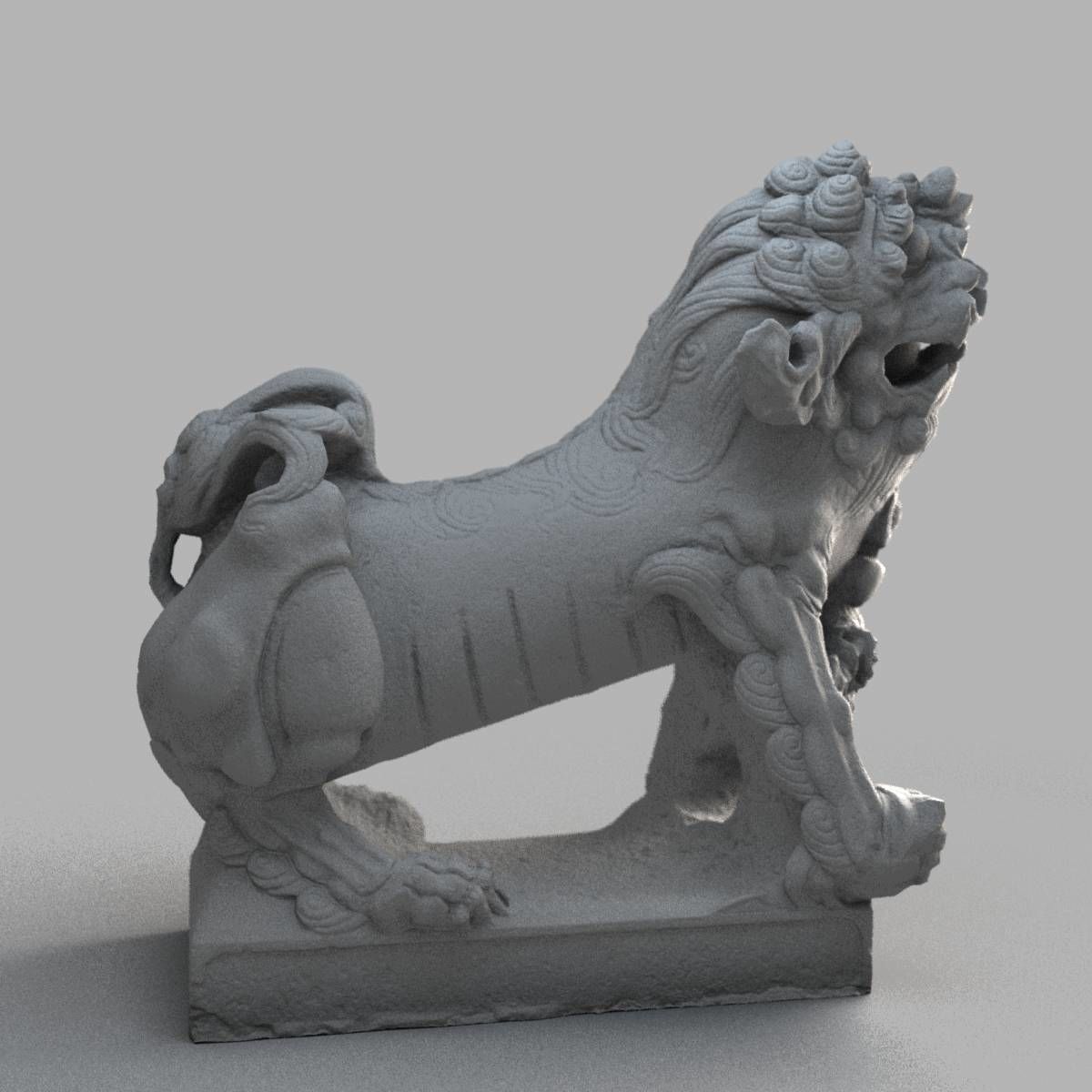 Lion-statue-006F chinese lion statue - chinese lion statue Low-poly 3D model_7