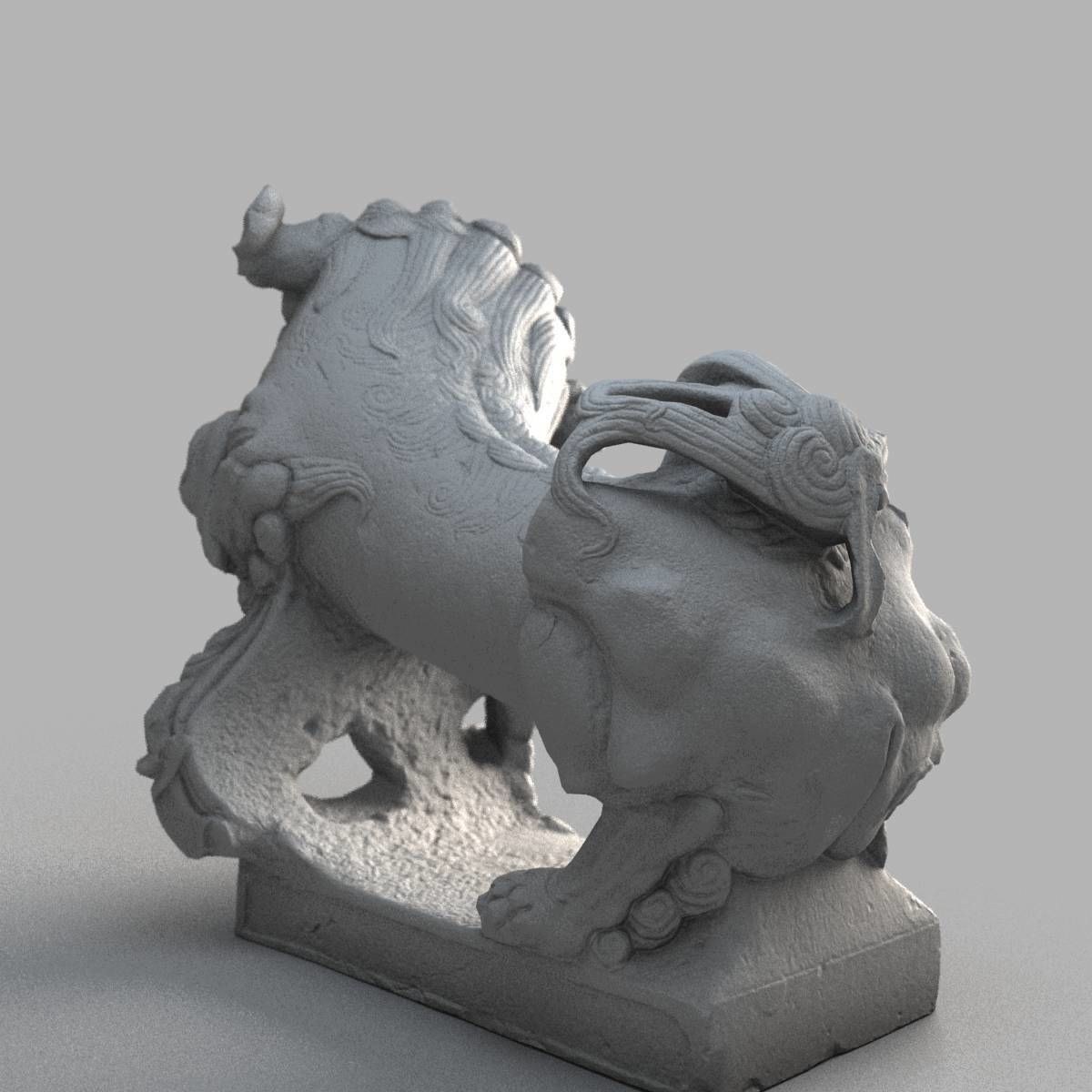Lion-statue-006F chinese lion statue - chinese lion statue Low-poly 3D model_9