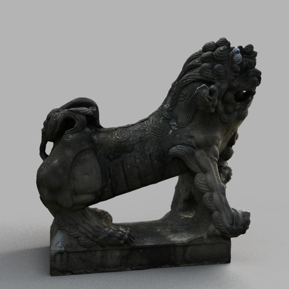 Lion-statue-006F chinese lion statue - chinese lion statue Low-poly 3D model_1