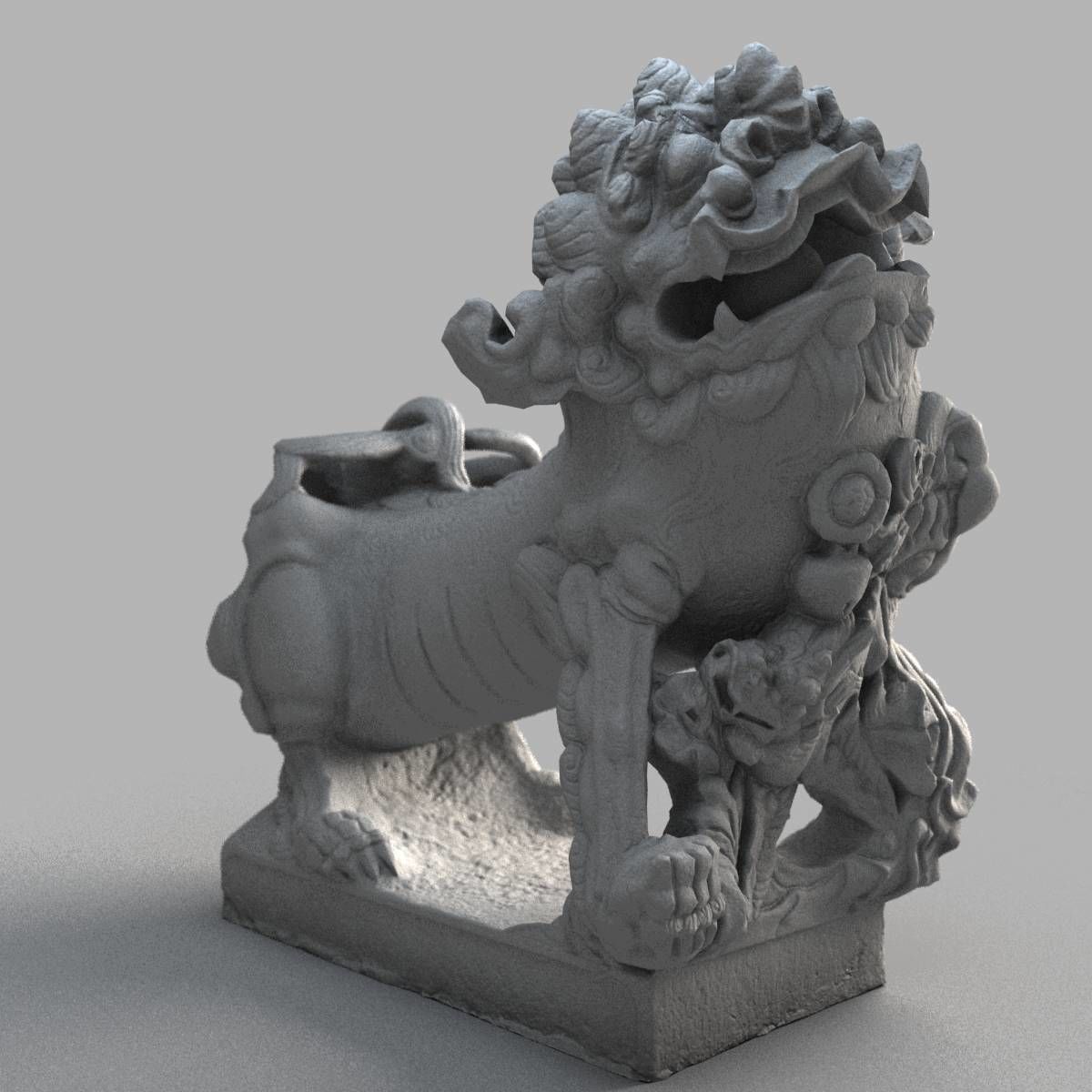Lion-statue-006F chinese lion statue - chinese lion statue Low-poly 3D model_6