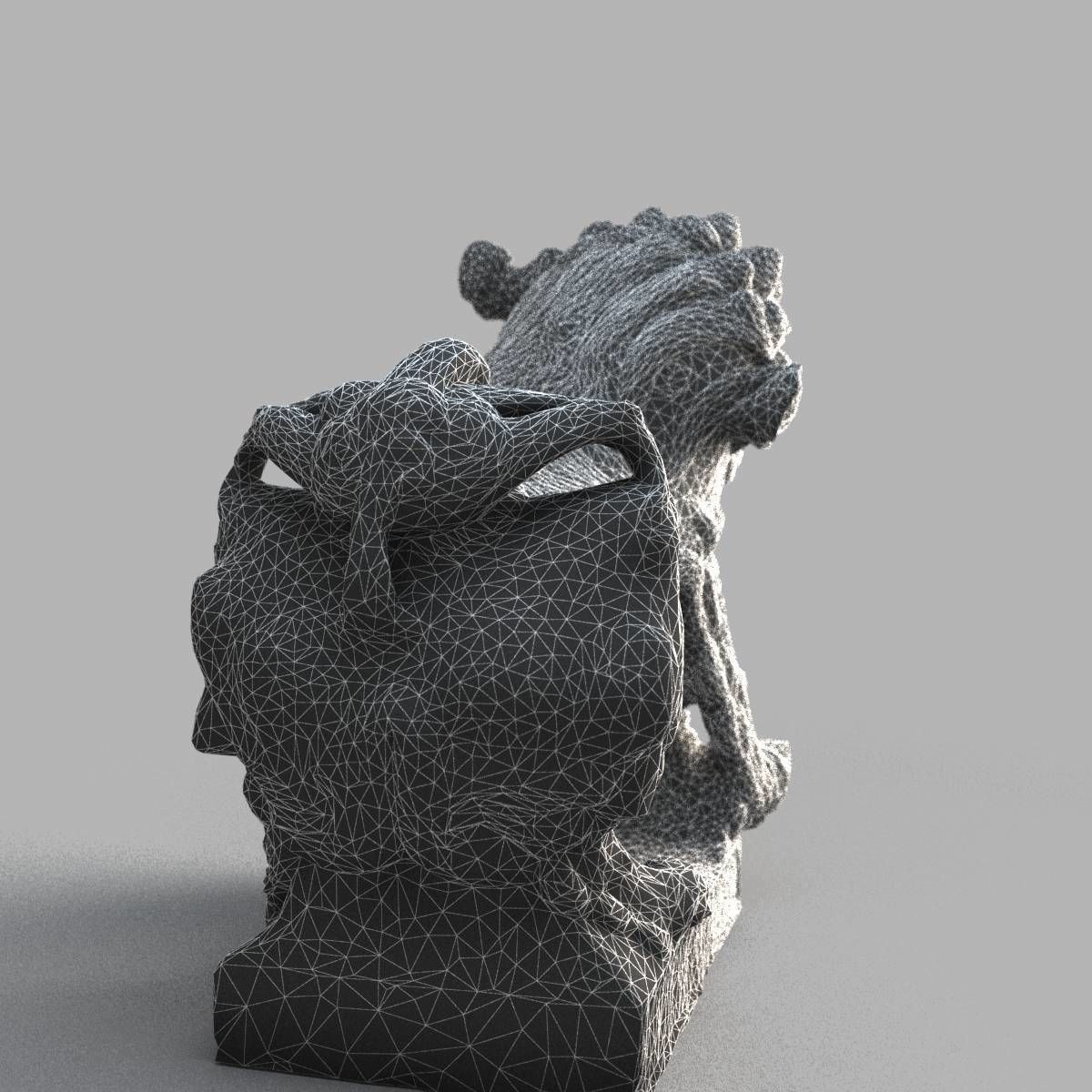 Lion-statue-006F chinese lion statue - chinese lion statue Low-poly 3D model_14