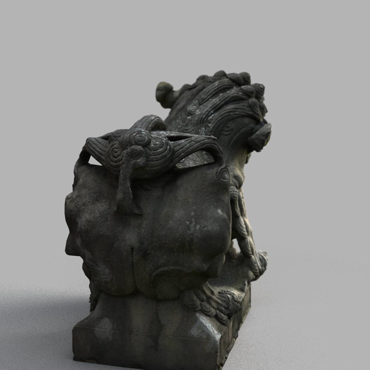 Lion-statue-006F chinese lion statue - chinese lion statue Low-poly 3D model_2