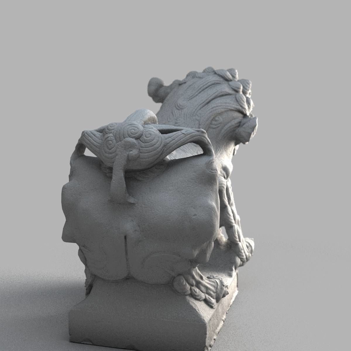 Lion-statue-006F chinese lion statue - chinese lion statue Low-poly 3D model_8