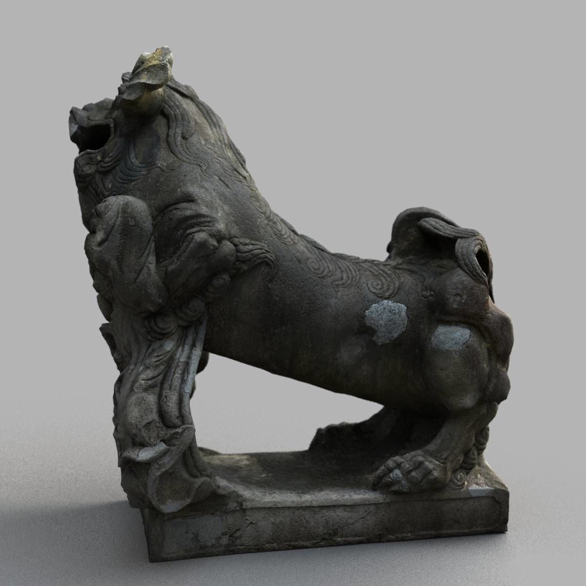 Lion-statue-006F chinese lion statue - chinese lion statue Low-poly 3D model_4