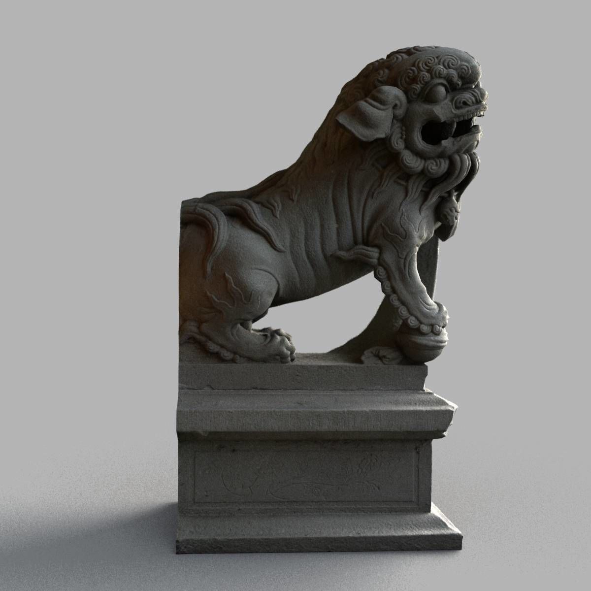 Lion-statue-007M lion statue 3D model_1
