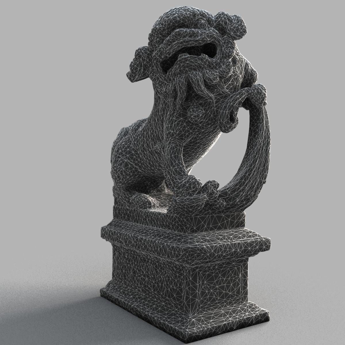 Lion-statue-007M lion statue 3D model_12