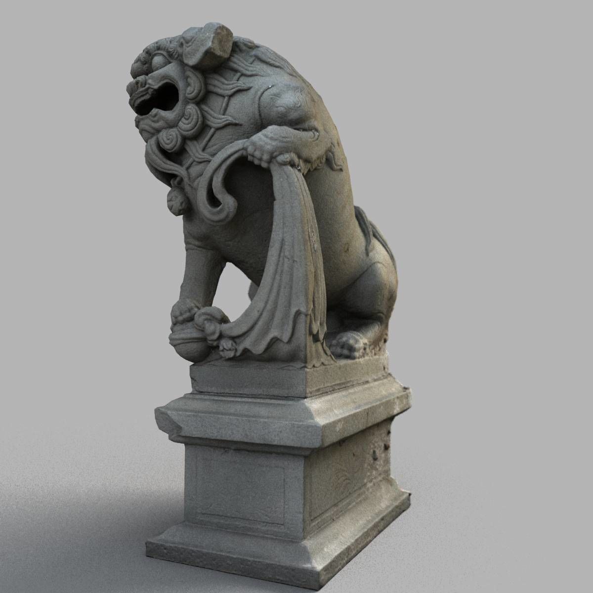 Lion-statue-007M lion statue 3D model_5