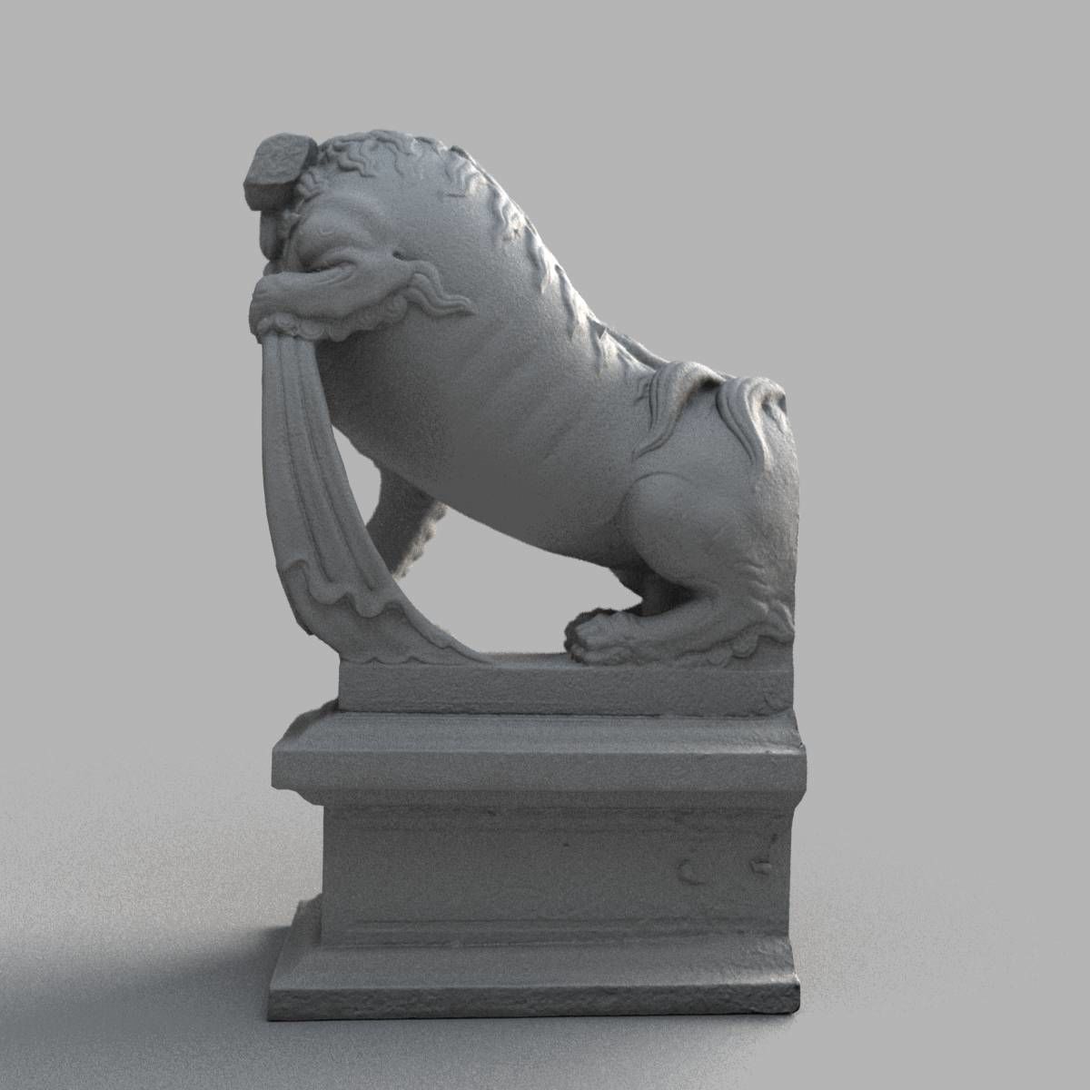 Lion-statue-007M lion statue 3D model_10