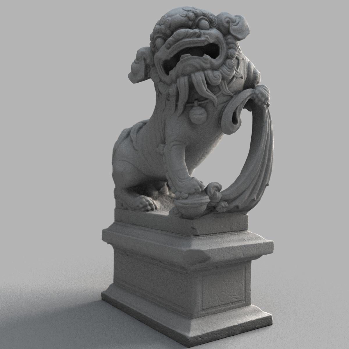 Lion-statue-007M lion statue 3D model_6